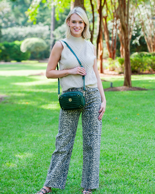 Sloane Studded Crossbody Hunter Green EC