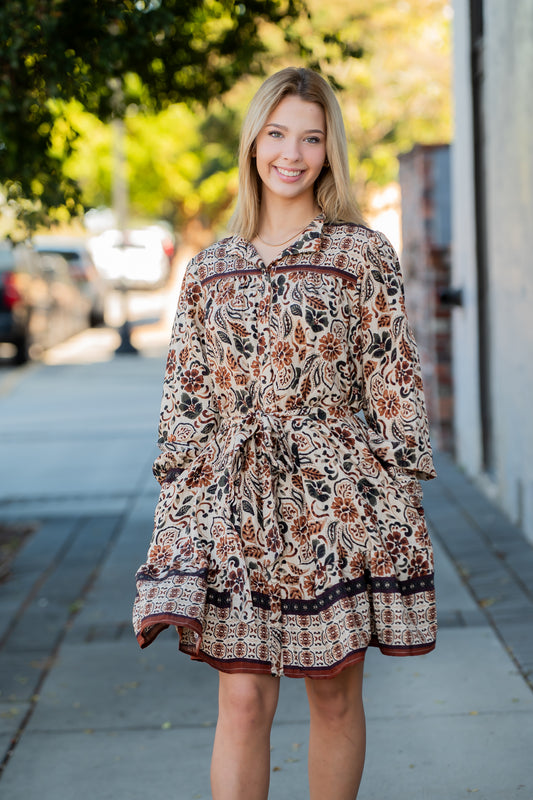 Branson Floral Button Down Dress