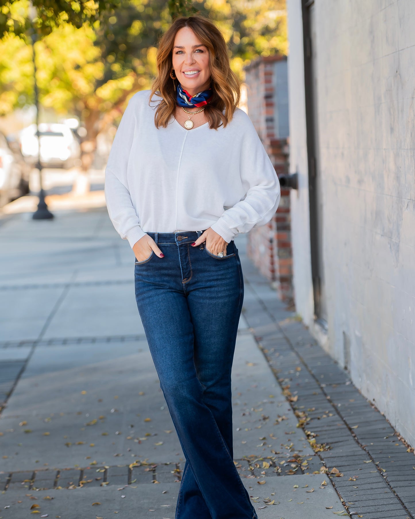 Lora V-Neck Sweater-Ivory