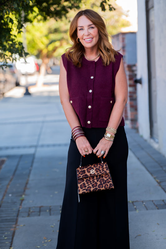 Rayna Sweater Vest- Garnet