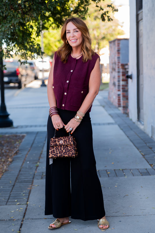 Rayna Sweater Vest- Garnet