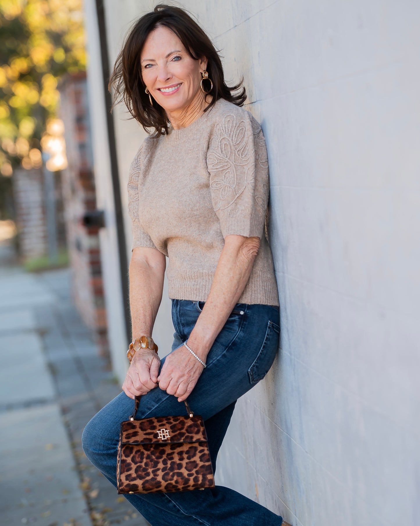 Henley Embroidered Sweater