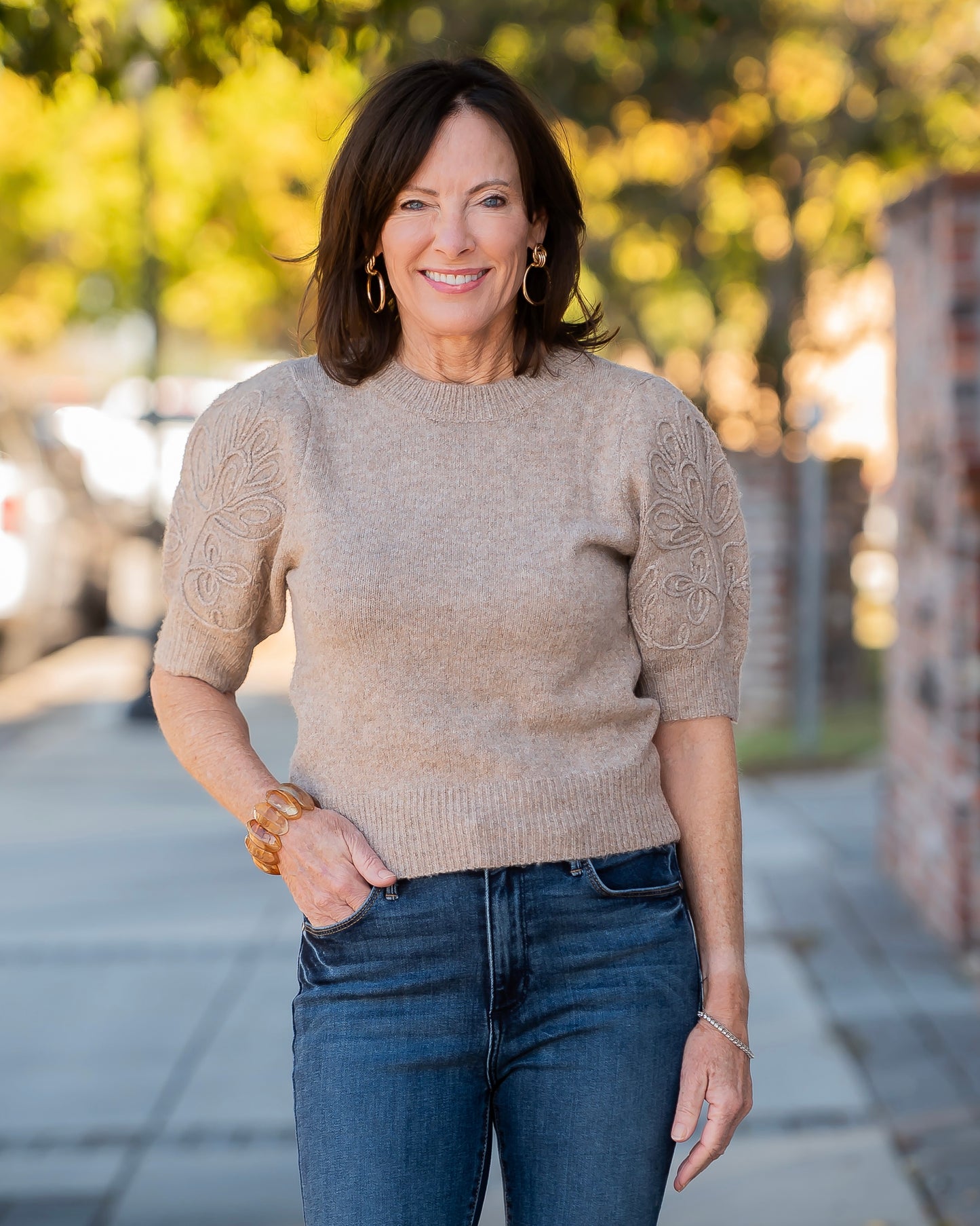 Henley Embroidered Sweater