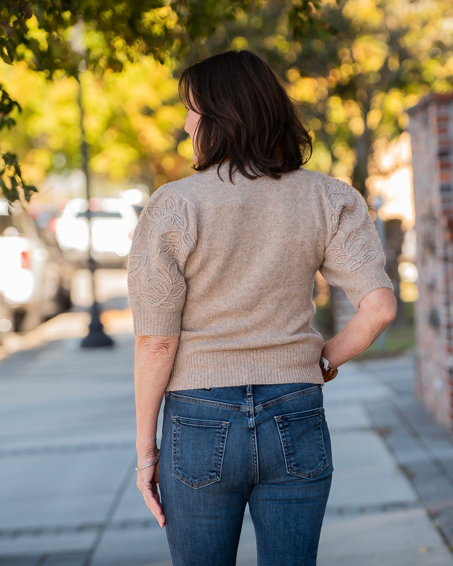 Henley Embroidered Sweater