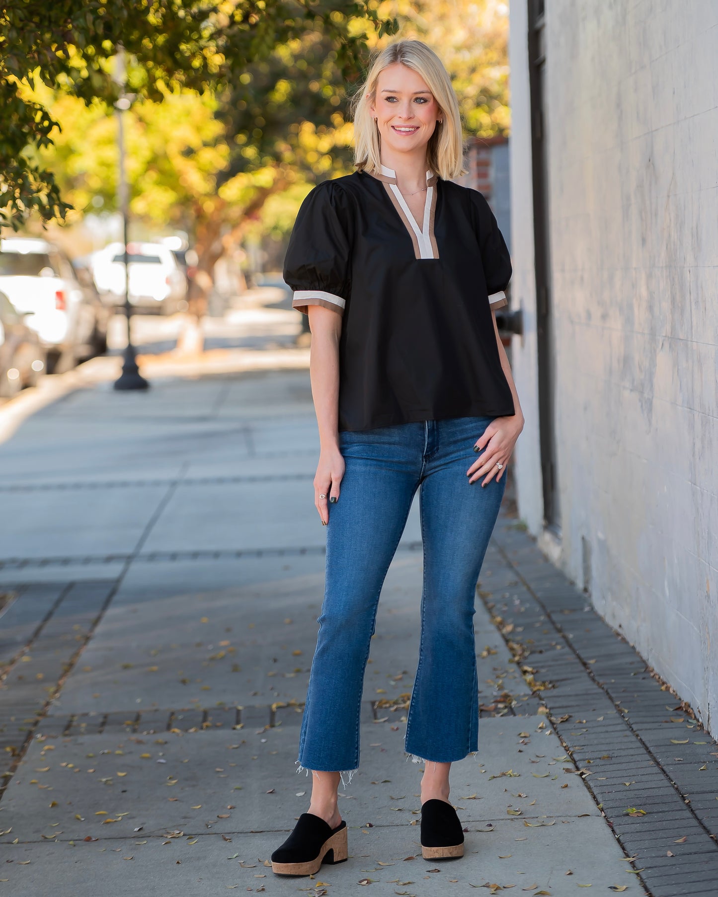 Daytime Stroll Black Blouse