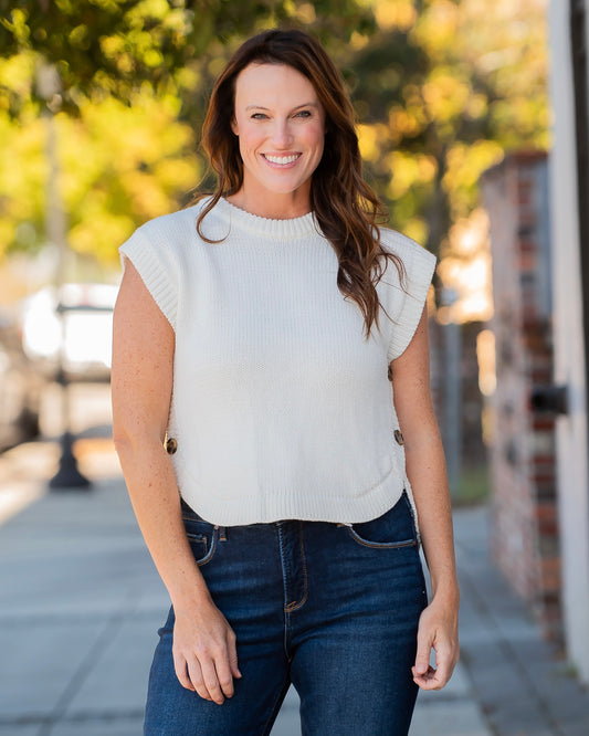 Miller Cream Hi-Lo Sweater Vest