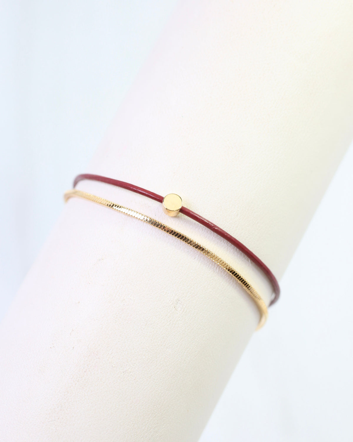 Paula Cord and Chain Bracelet Burgundy