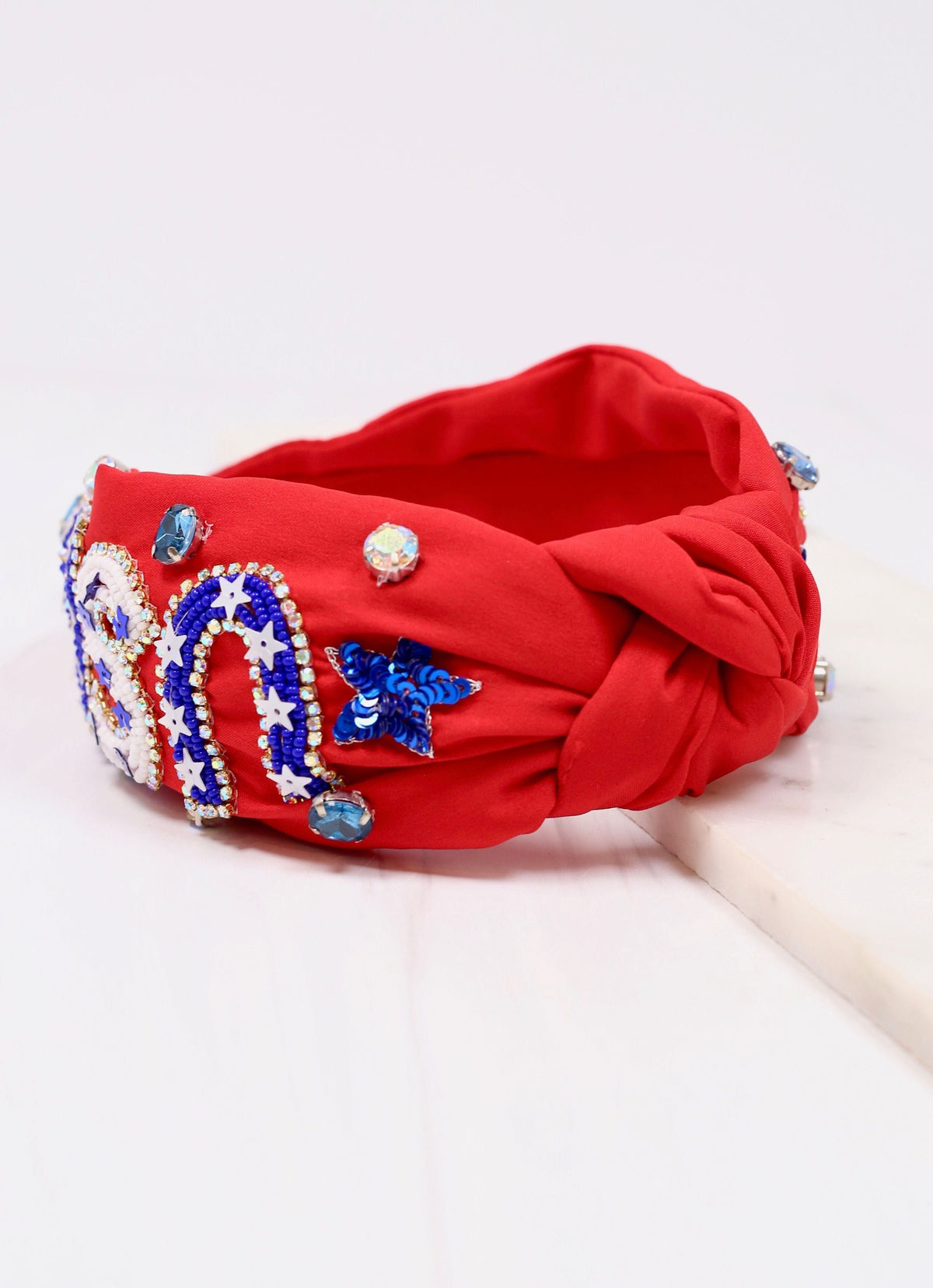 USA Embellished Headband RED - Caroline Hill