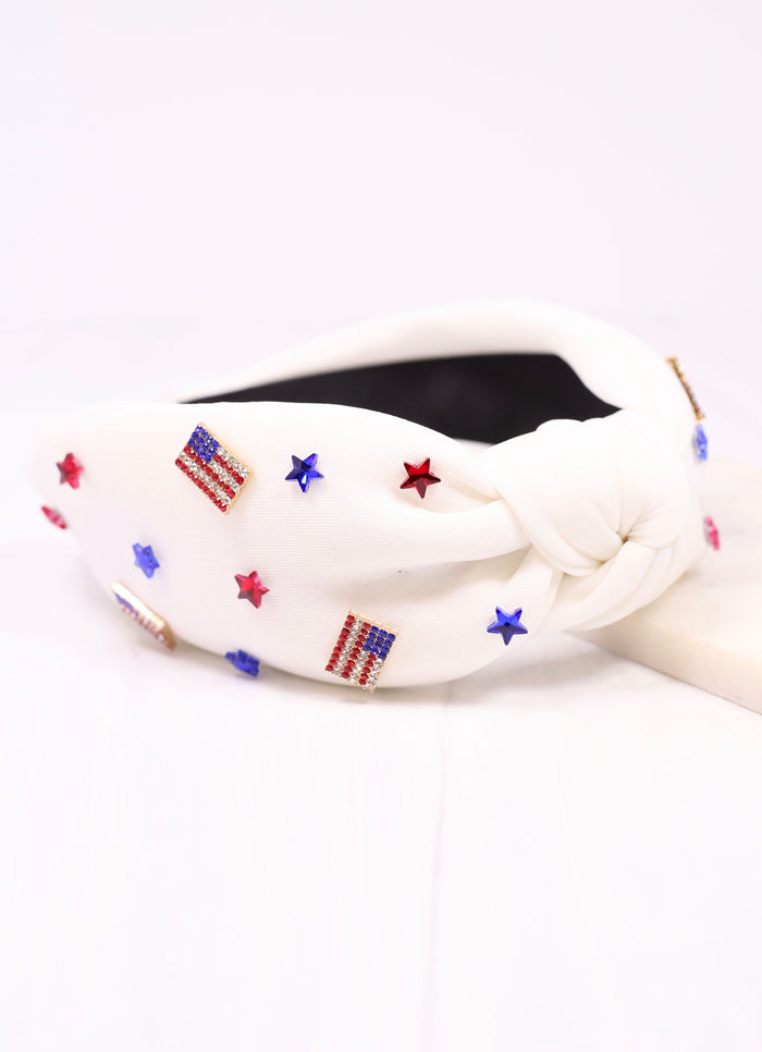 USA Party Headband WHITE - Caroline Hill