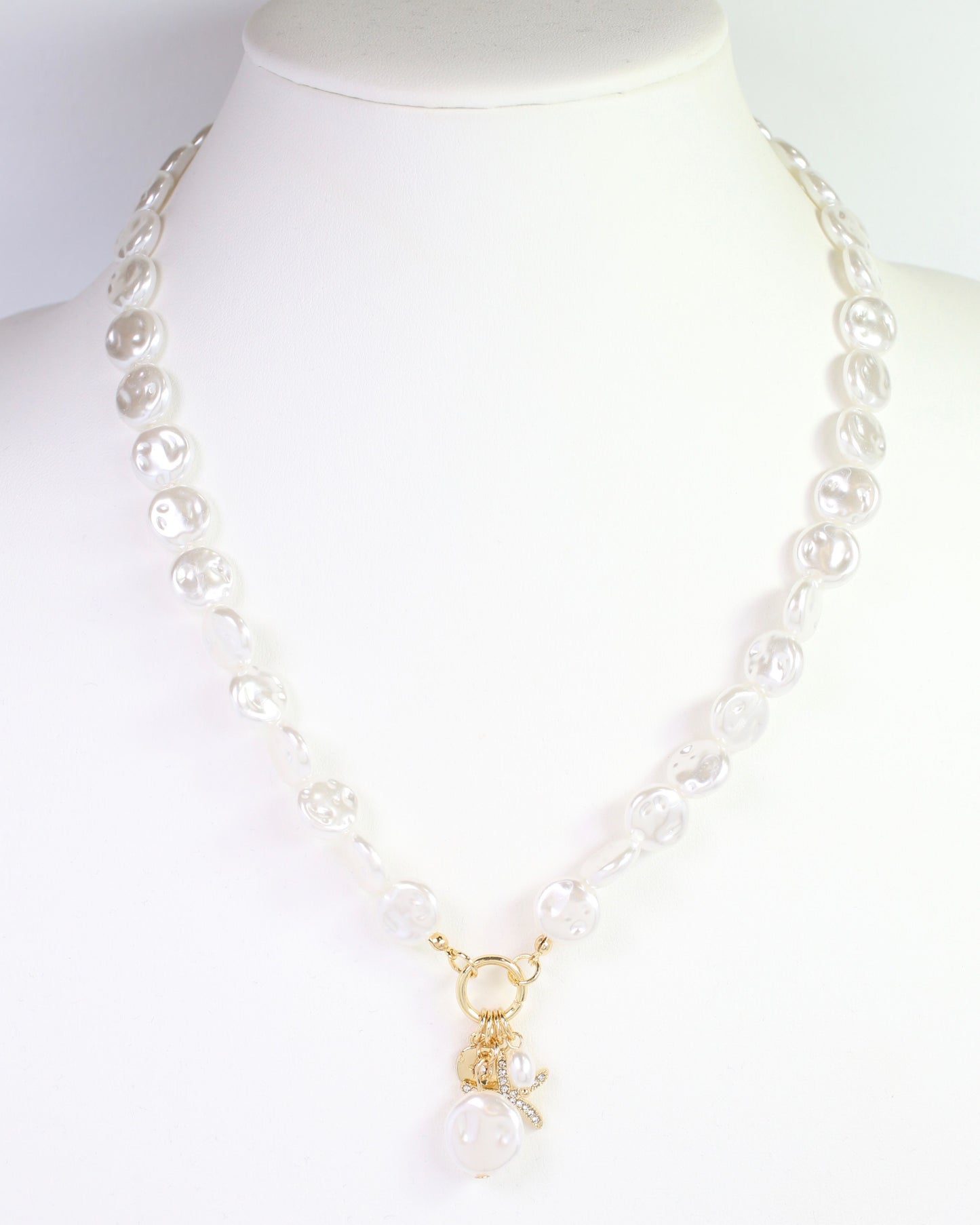 Wales Pearl Starfish Charm Necklace Cream