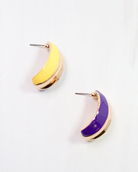 Penney Hoop Earring Purple Yellow