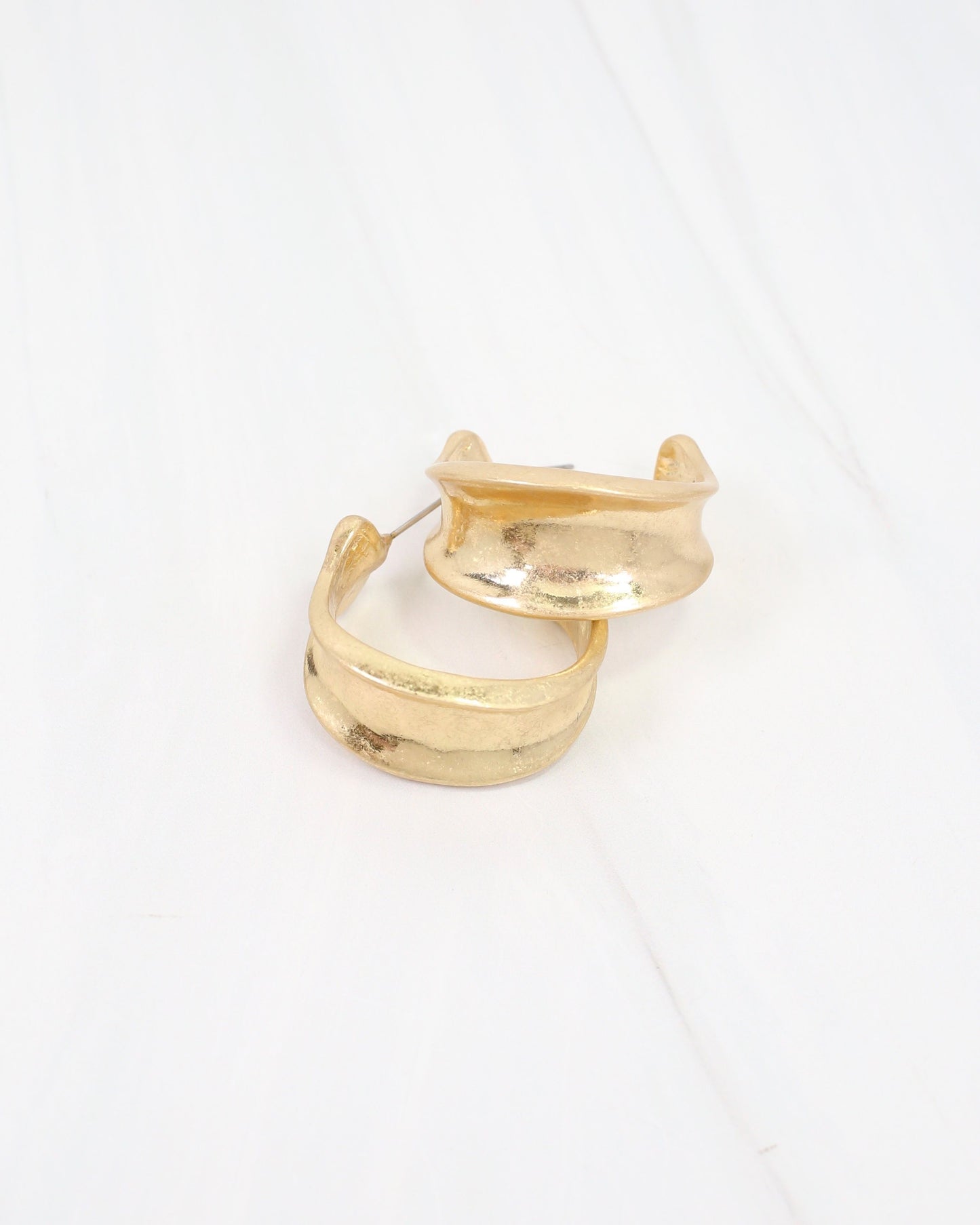 Old Augustine Hoop Earring Worn Gold