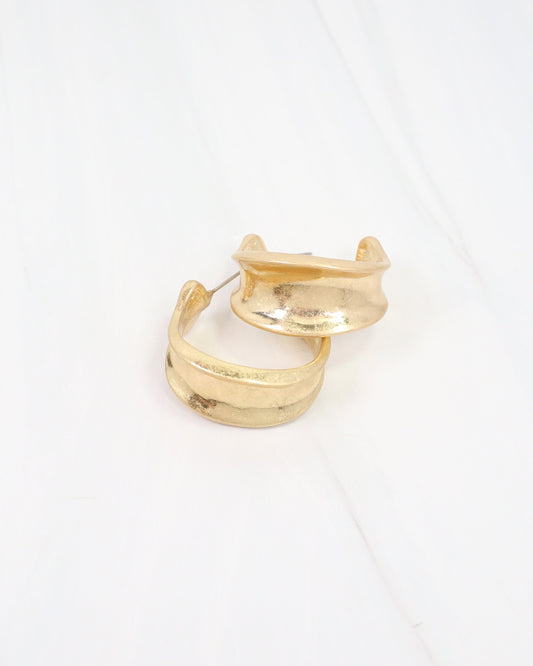 Old Augustine Hoop Earring Worn Gold