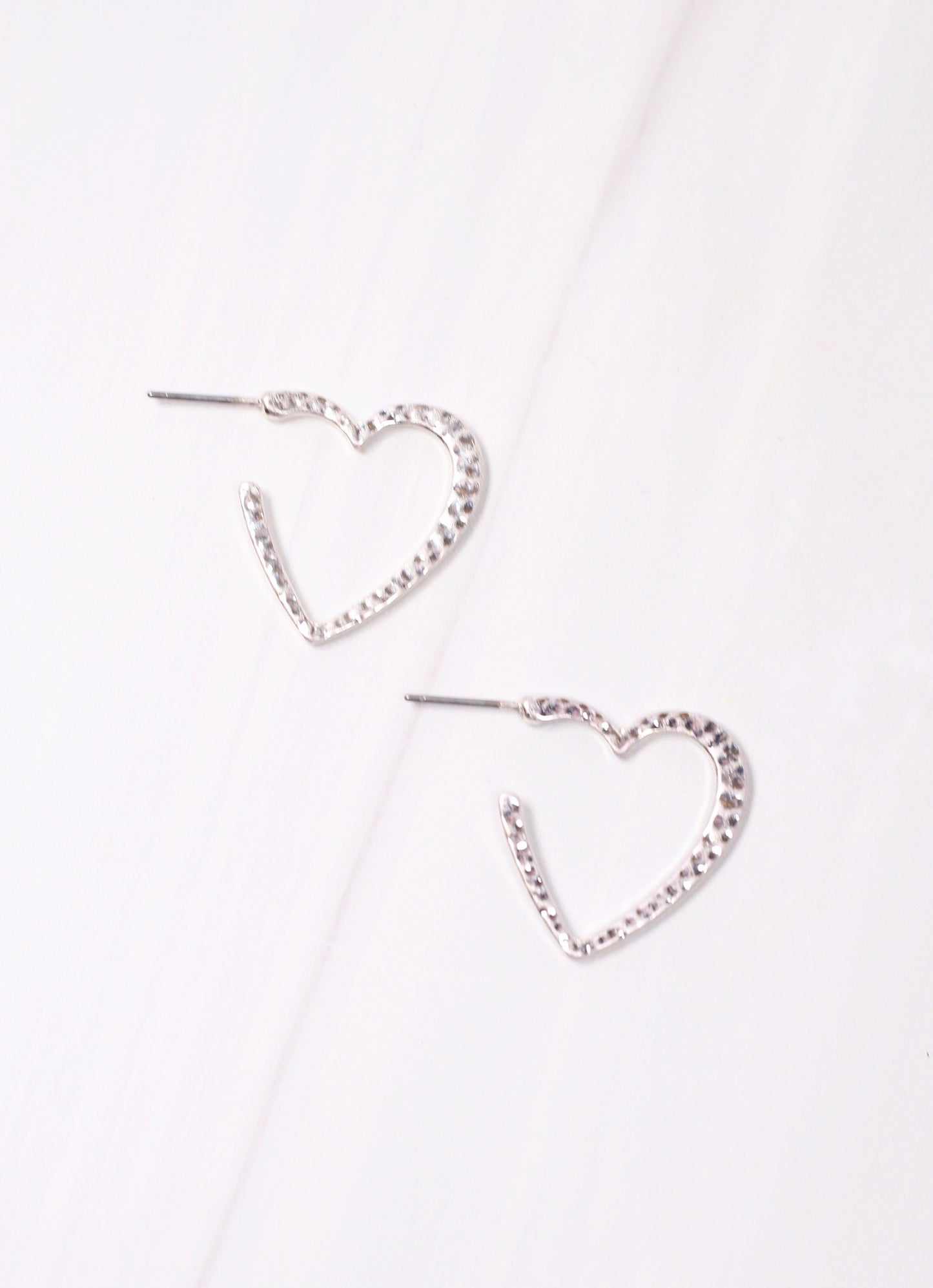 Espinosa Heart Hoop Earring WORN SILVER