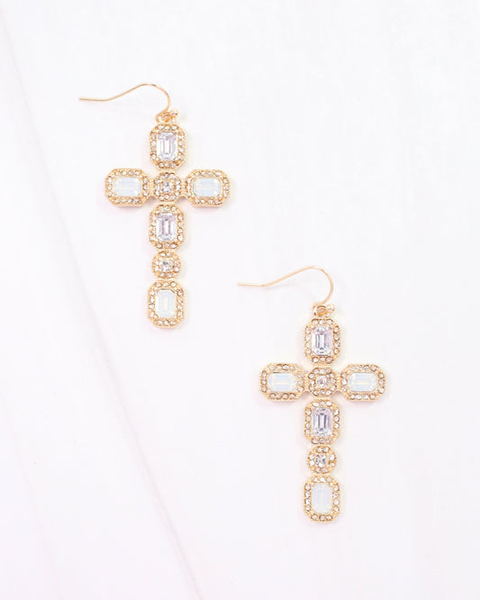 Carter Cross Earring White Opal