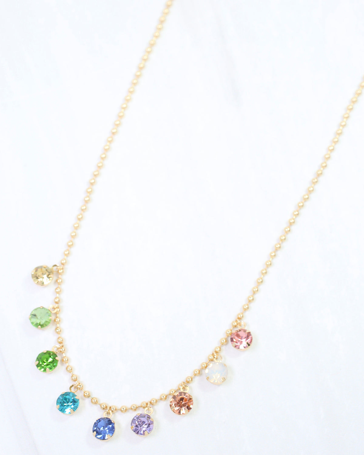 Dennison Delicate Crystal Necklace Lavender Multi