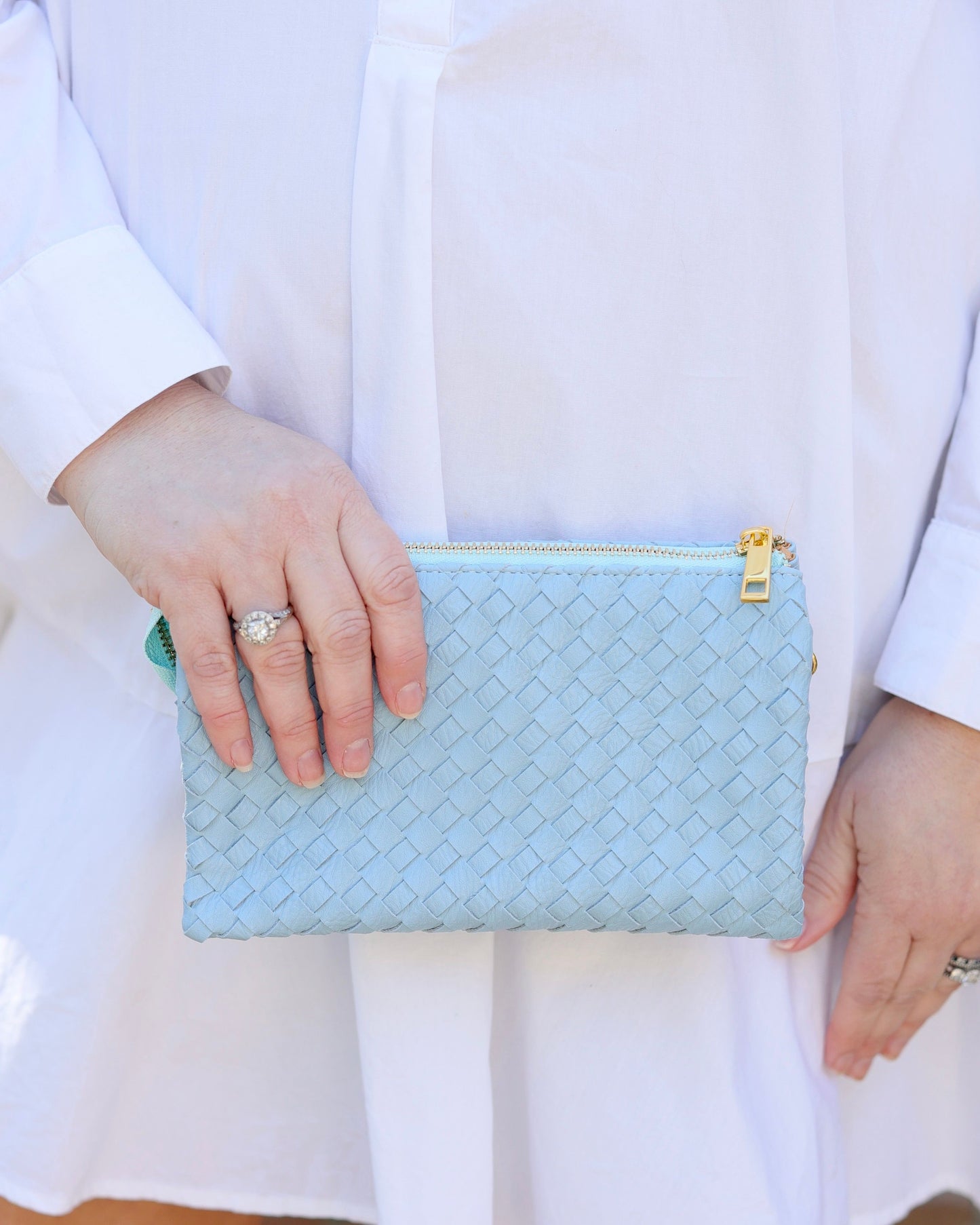 Liz Crossbody Bag Woven Blue