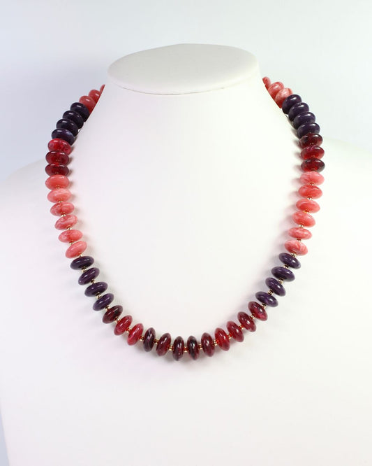 Belfast Stone Beaded Necklace Wine