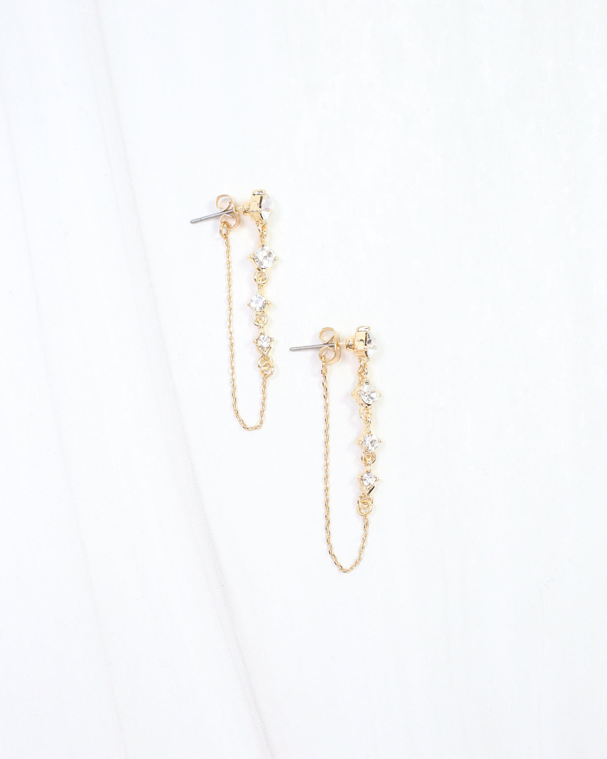 Merrill Front Back Crystal Drop Earring Clear