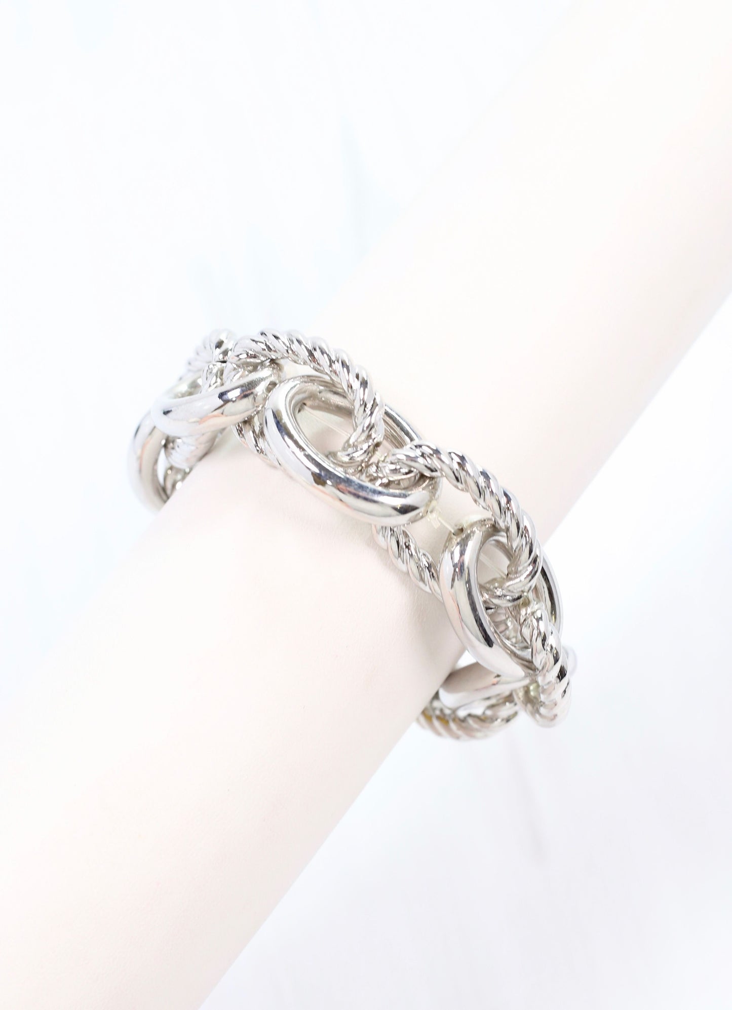 Cates Link Stretch Bracelet Silver