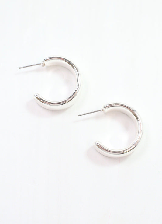 Atkins Hoop Earring Shiny Silver