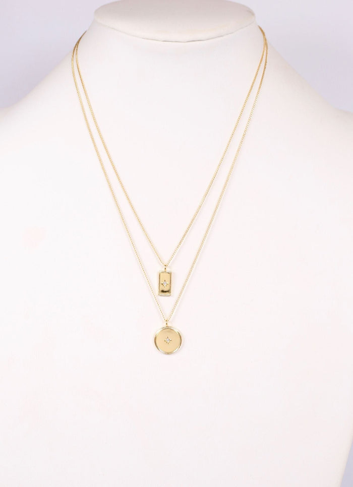 Vashti Layered Charms Necklace GOLD - Caroline Hill