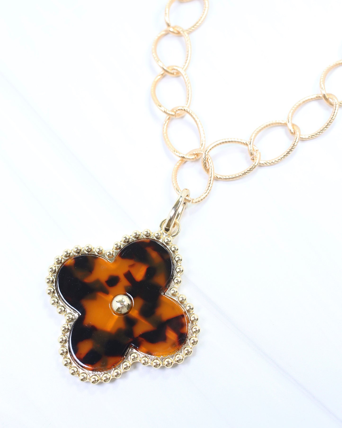 Gina Large Clover Charm Tortoise