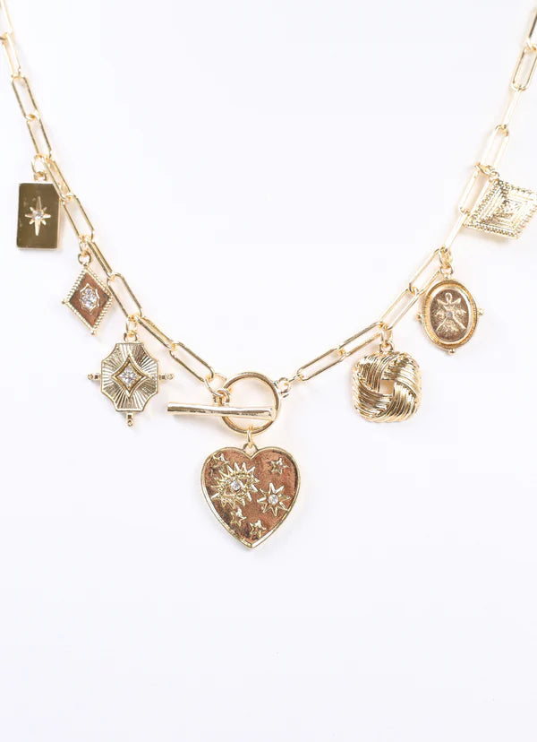 Furlow Charm Necklace Gold