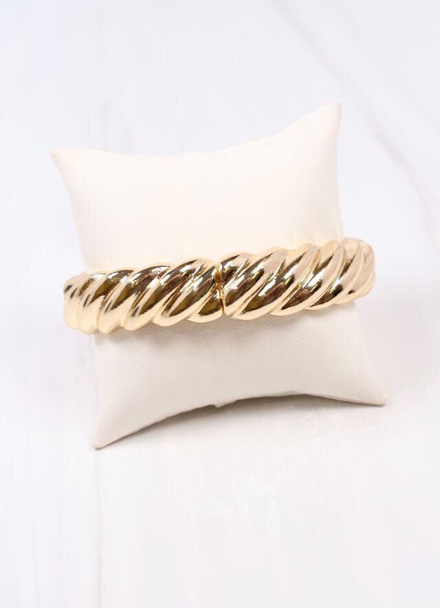 Vickery Twisted Stretch Bracelet GOLD - Caroline Hill