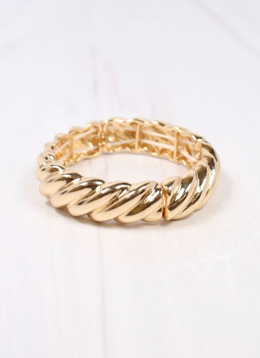 Vickery Twisted Stretch Bracelet GOLD - Caroline Hill