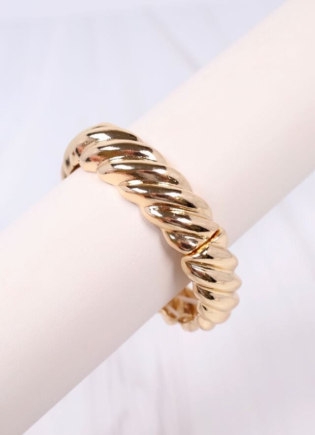 Vickery Twisted Stretch Bracelet GOLD - Caroline Hill