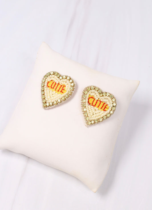 Heart Message Earring YELLOW