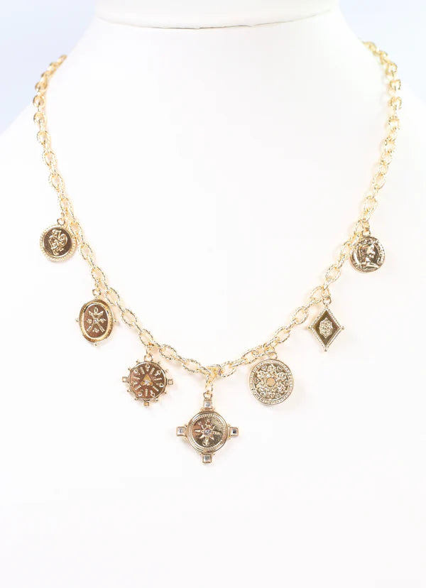 Mariann Charm Necklace Gold