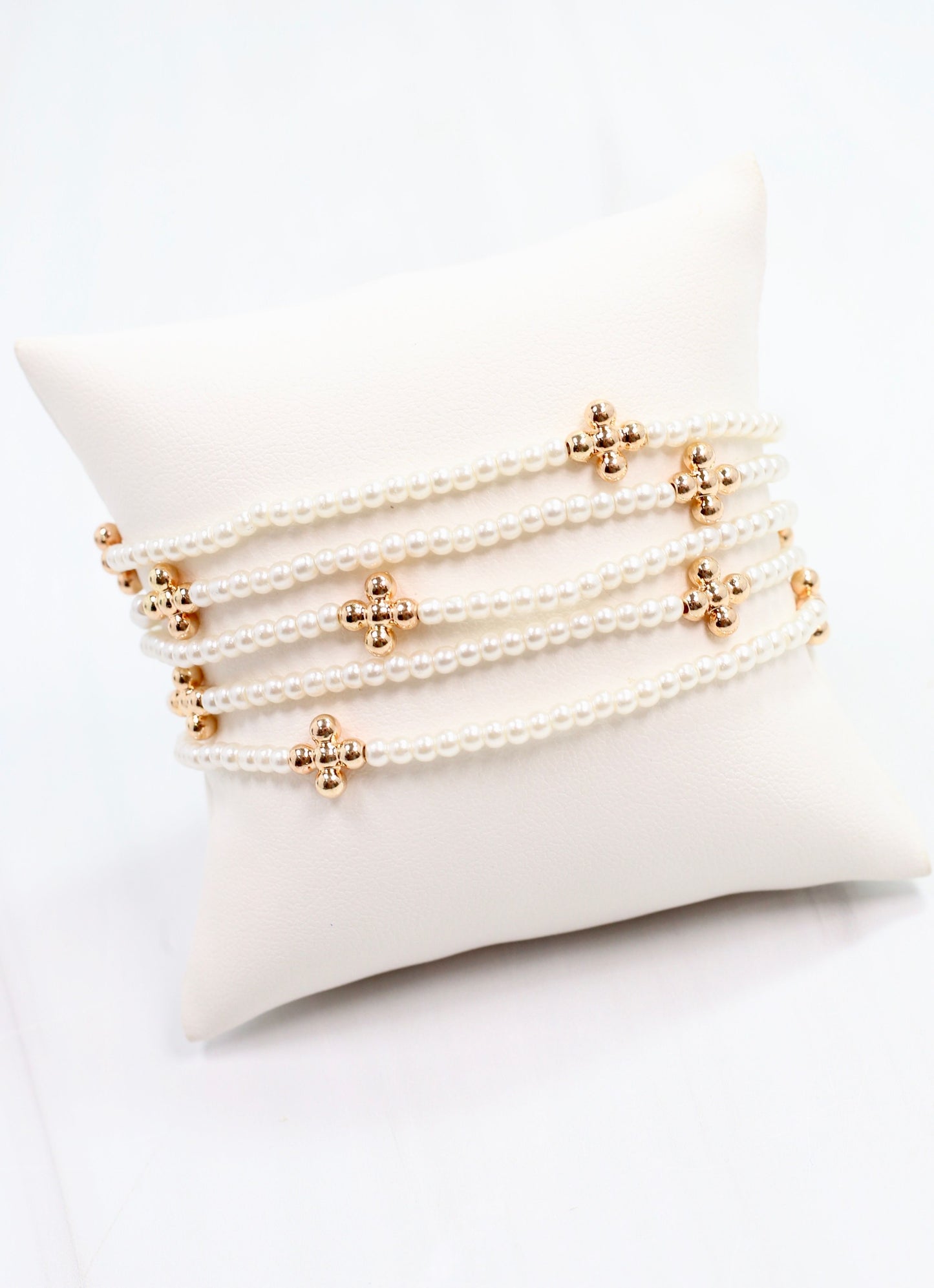 Felicity Pearl Bracelet Set Cream