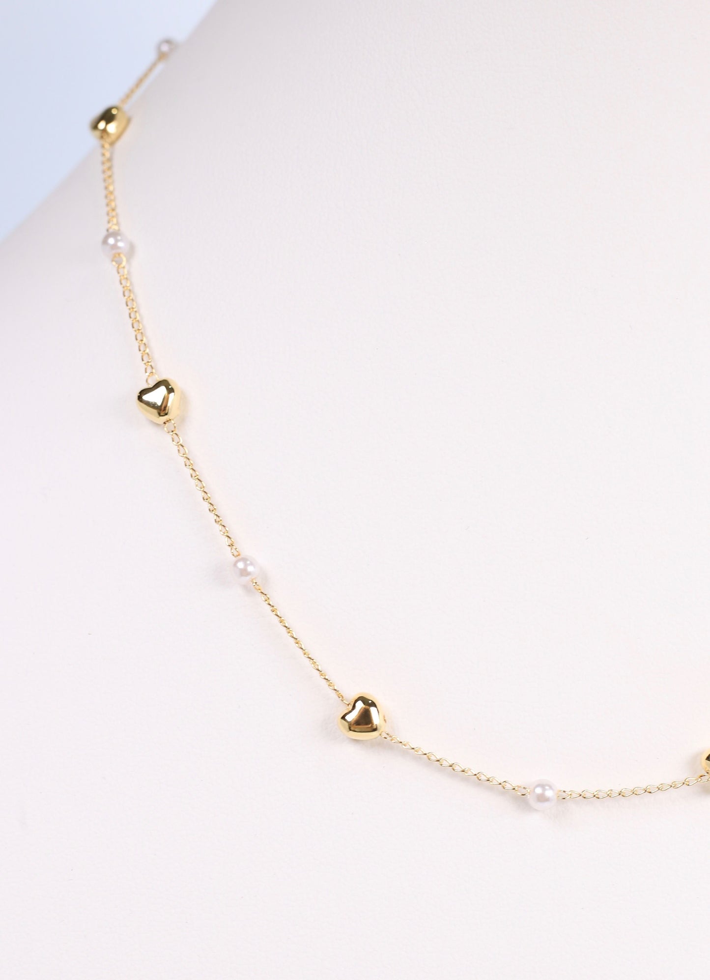 Prentice Heart and Pearl Necklace GOLD