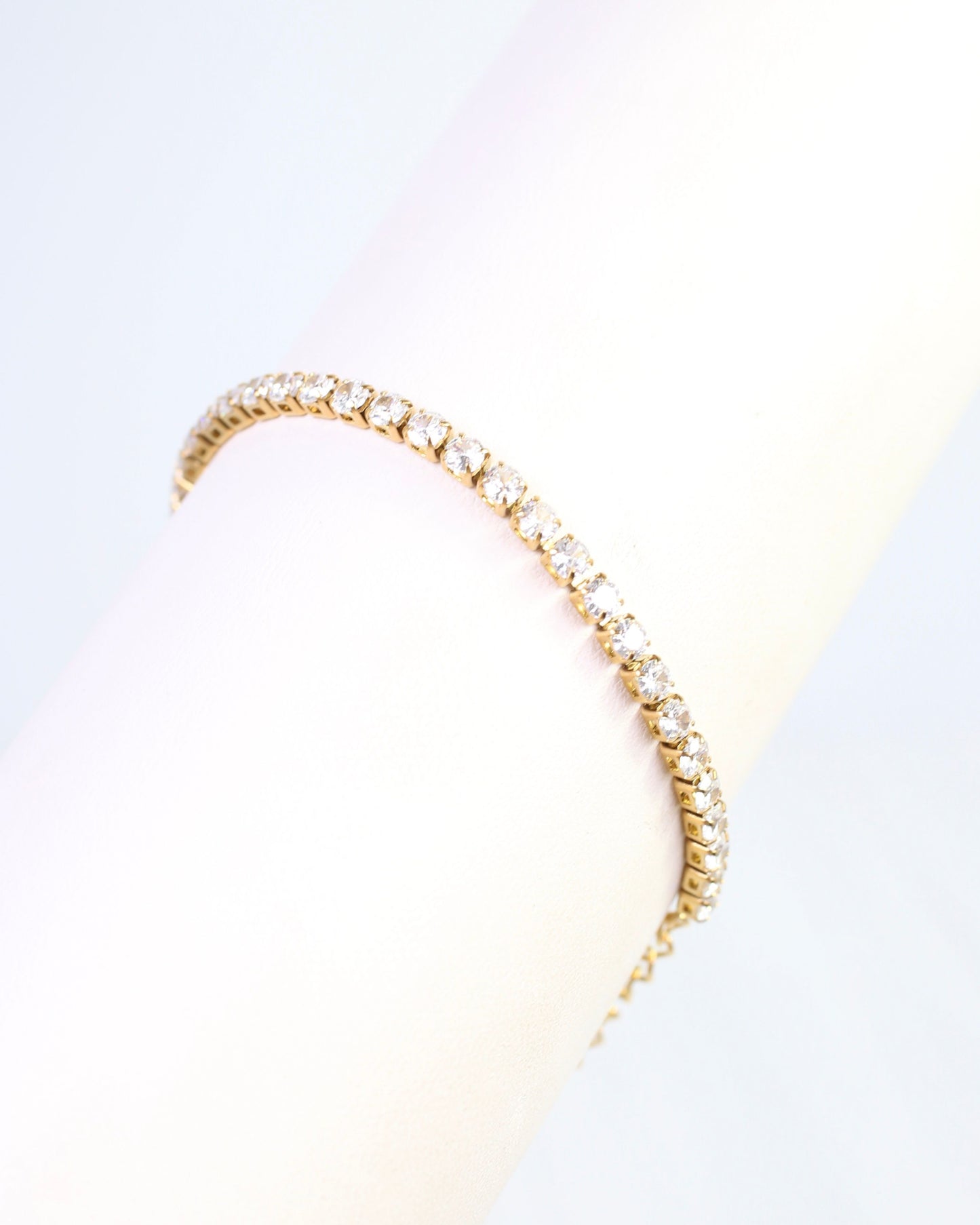 Dahlia CZ Tennis Bracelet WP Gold