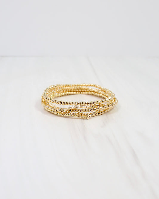 Alva Beaded Bracelet Set Gold