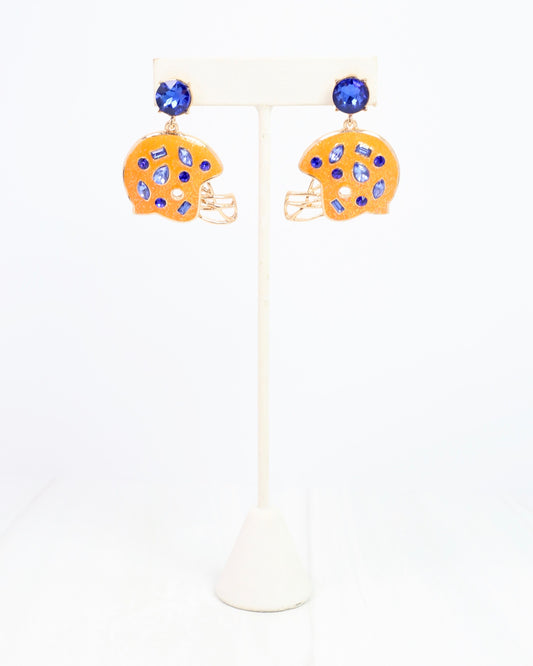 Halsey Helmet Earring Orange Blue