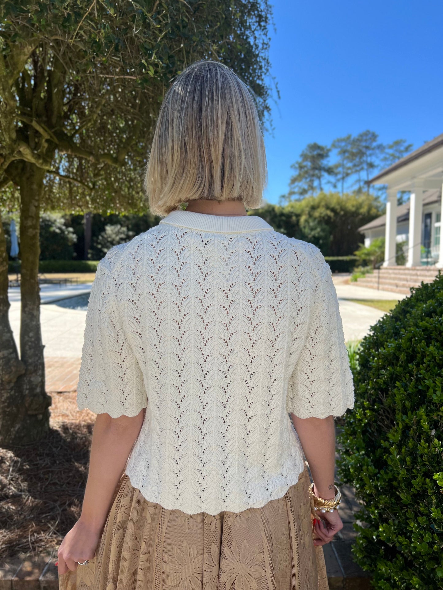 Pleasant Surprise Ivory Crotchet Cardigan