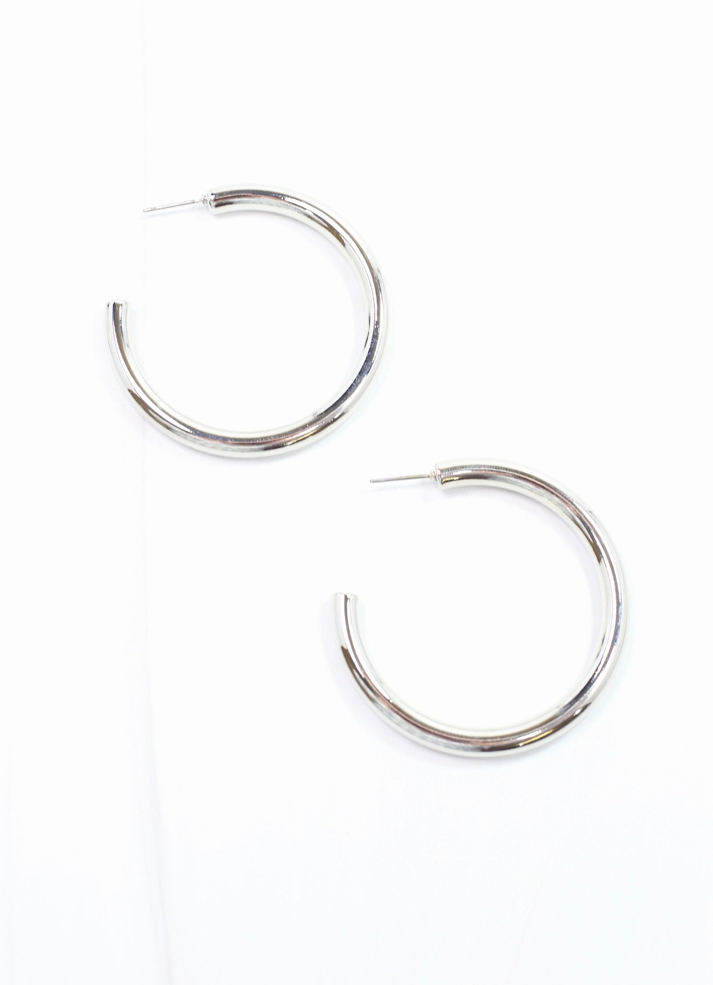 Worley Hoop Earring Shiny Silver