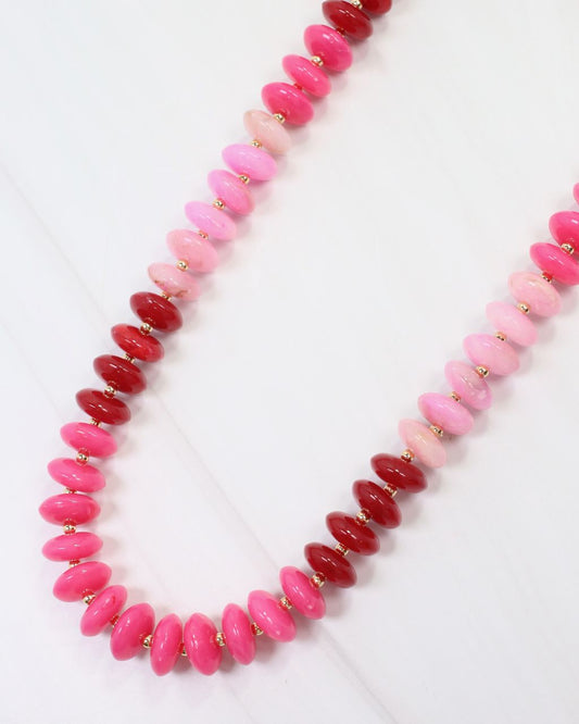 Belfast Stone Beaded Necklace Pink Multi