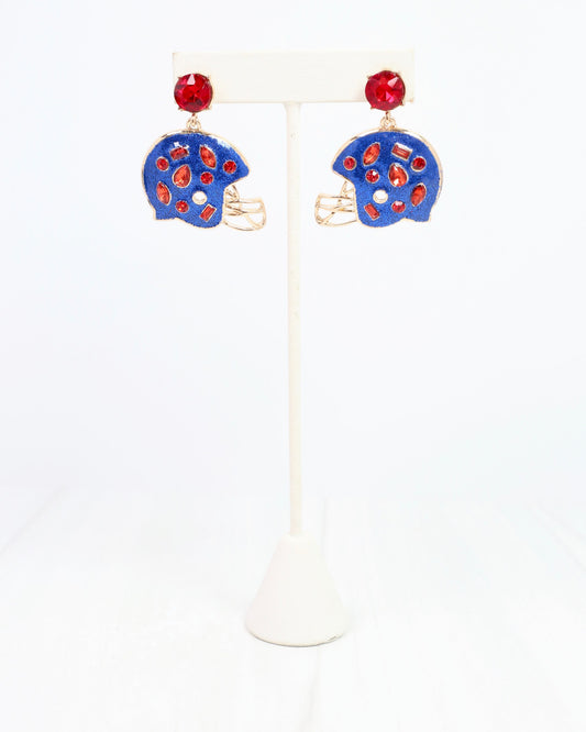 Halsey Helmet Earring Blue Red