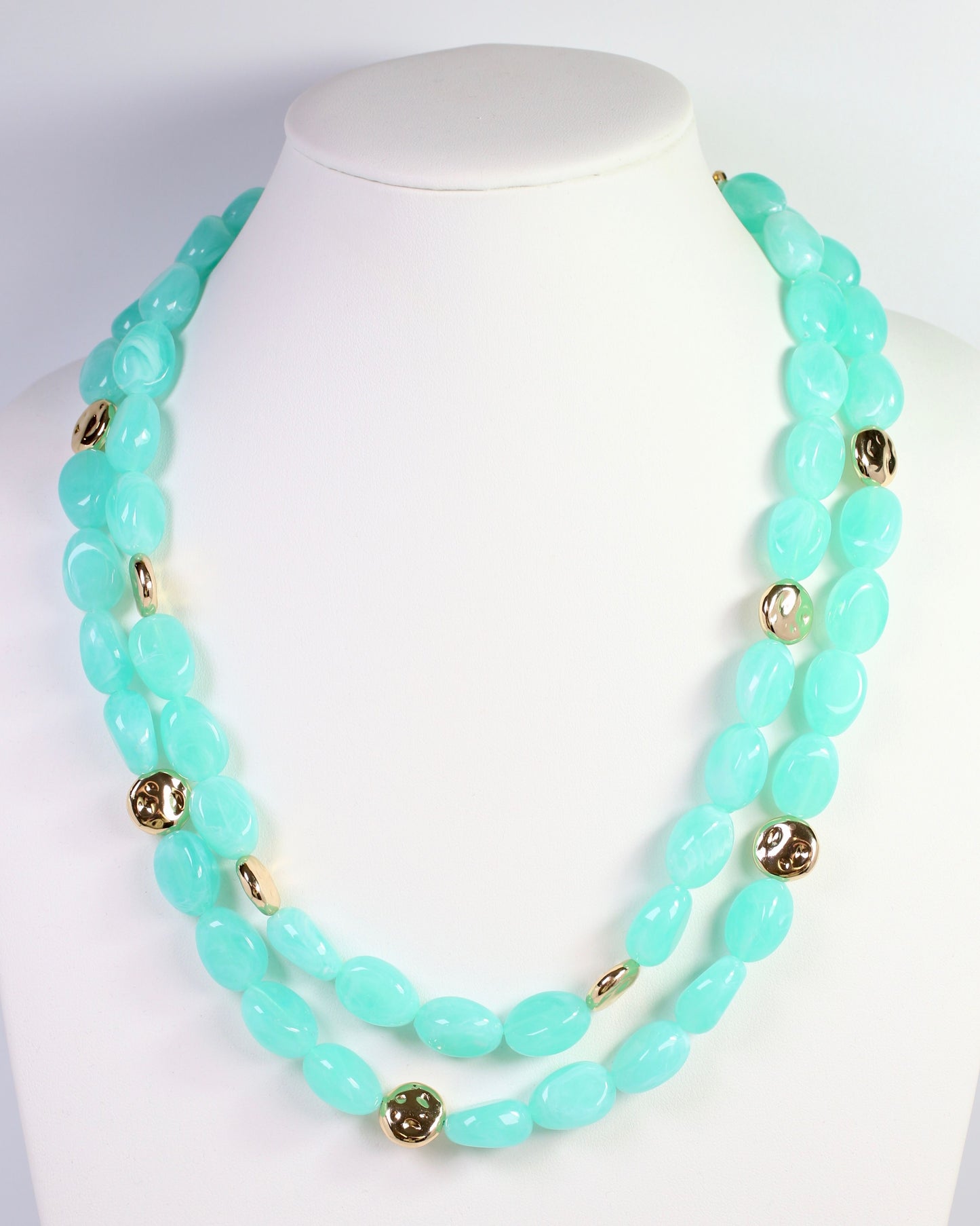 Amesbury Beaded Layered Necklace Aqua