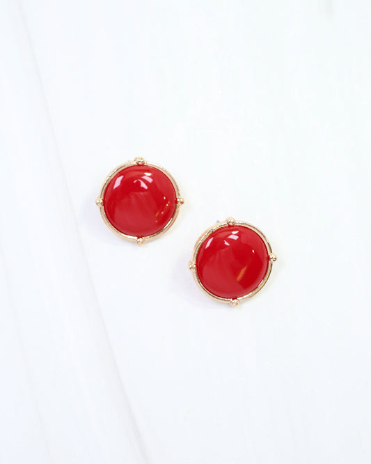 McKinley Stud Earring Red