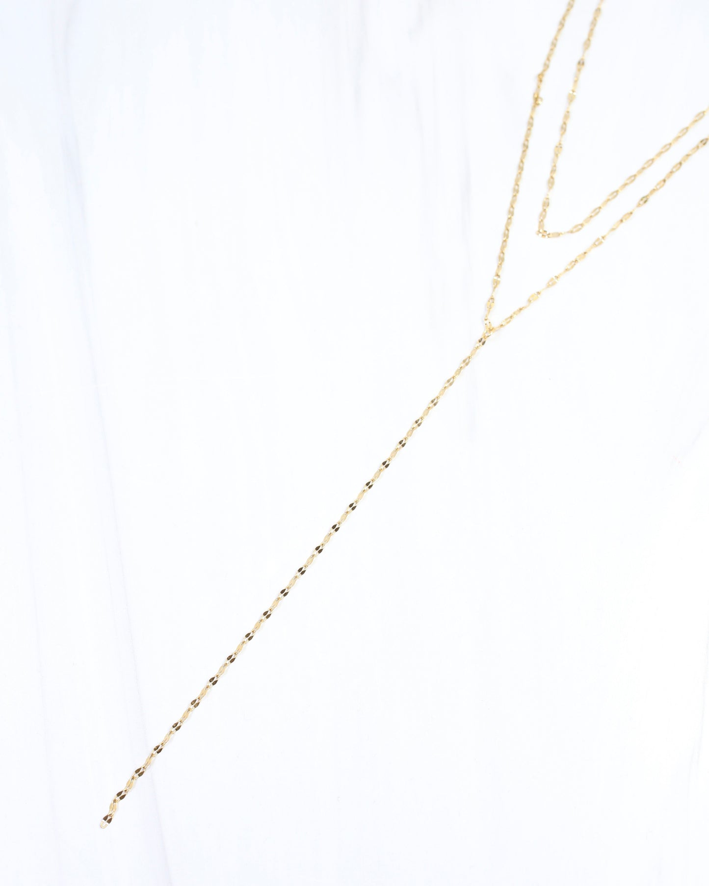 Dailyn Layered Y Necklace WP Gold