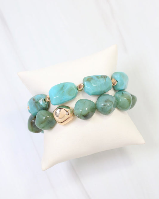 Ginger Stone Stretch Bracelet Turquoise