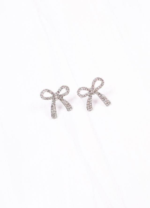 Wendover CZ Bow Earring SILVER - Caroline Hill