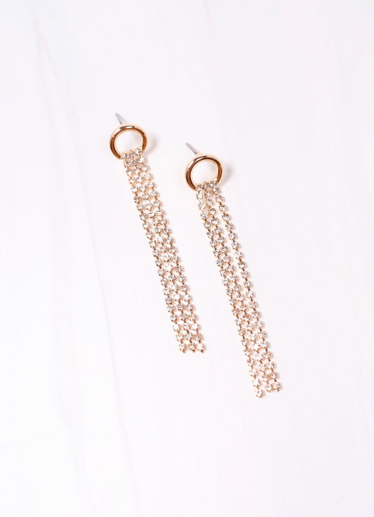 Wentworth CZ Fringe Earring GOLD - Caroline Hill