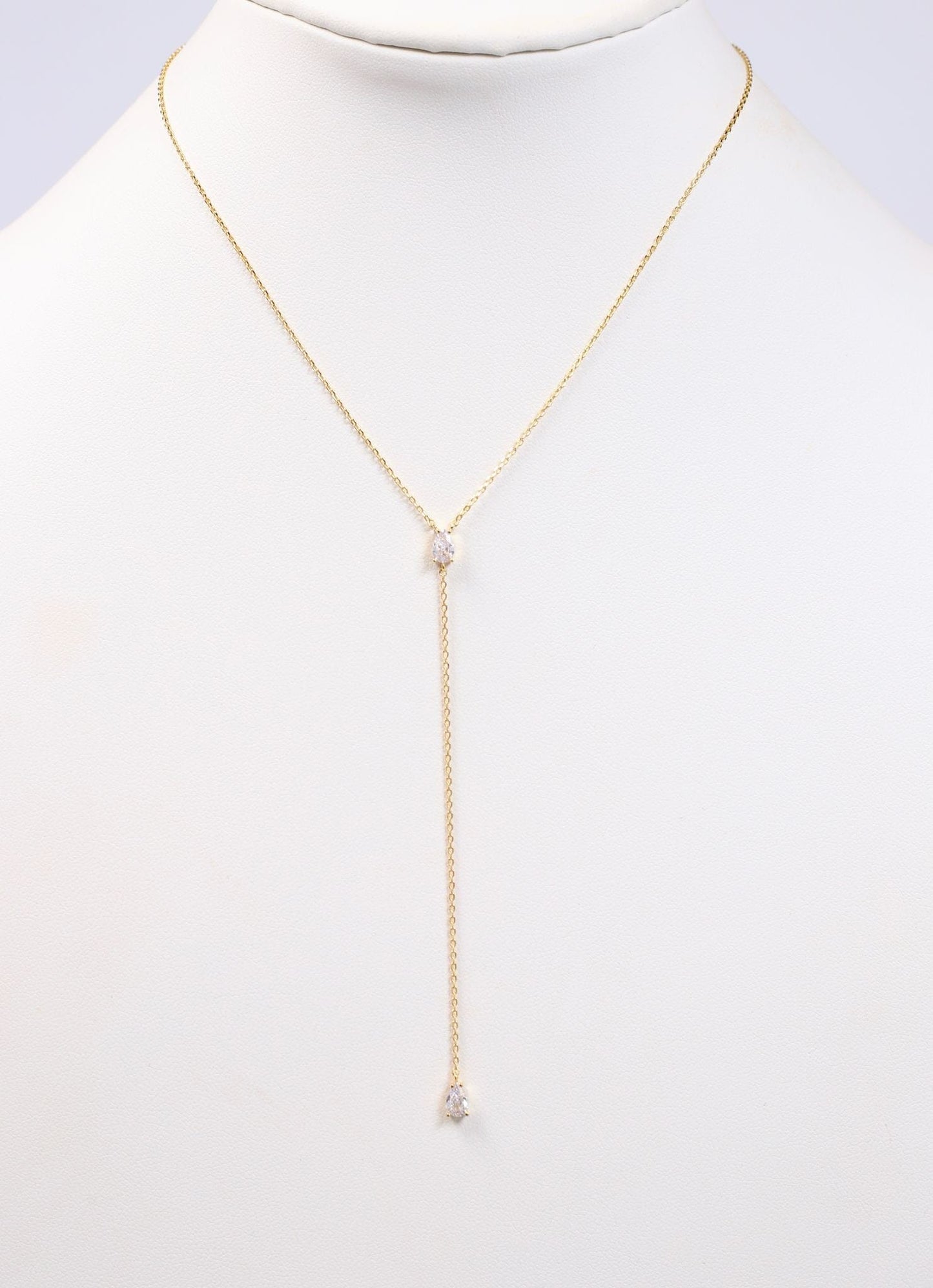 Westmount CZ Y Necklace GOLD - Caroline Hill