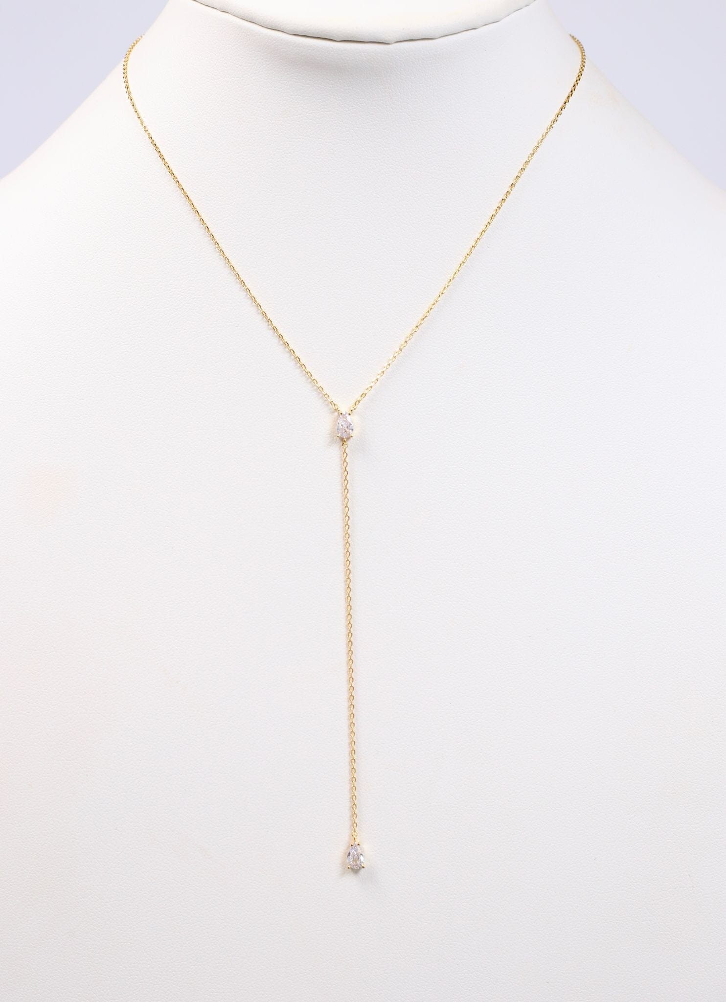 Westmount CZ Y Necklace GOLD - Caroline Hill